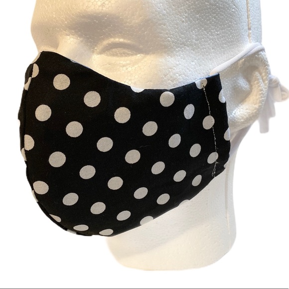 100% Cotton 3 Layers Polka Dot FaceMask - Picture 3 of 5